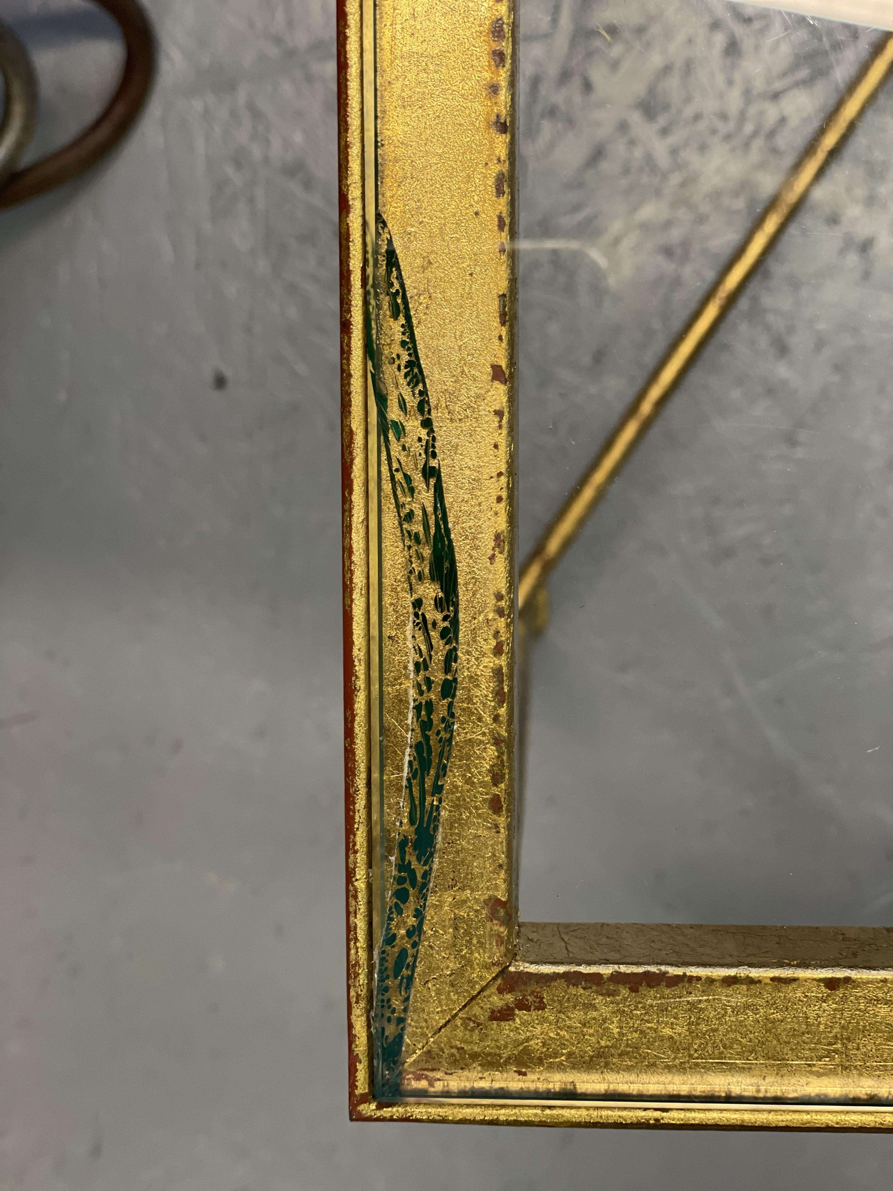 Golden Frame Table with glass top For Sale 4