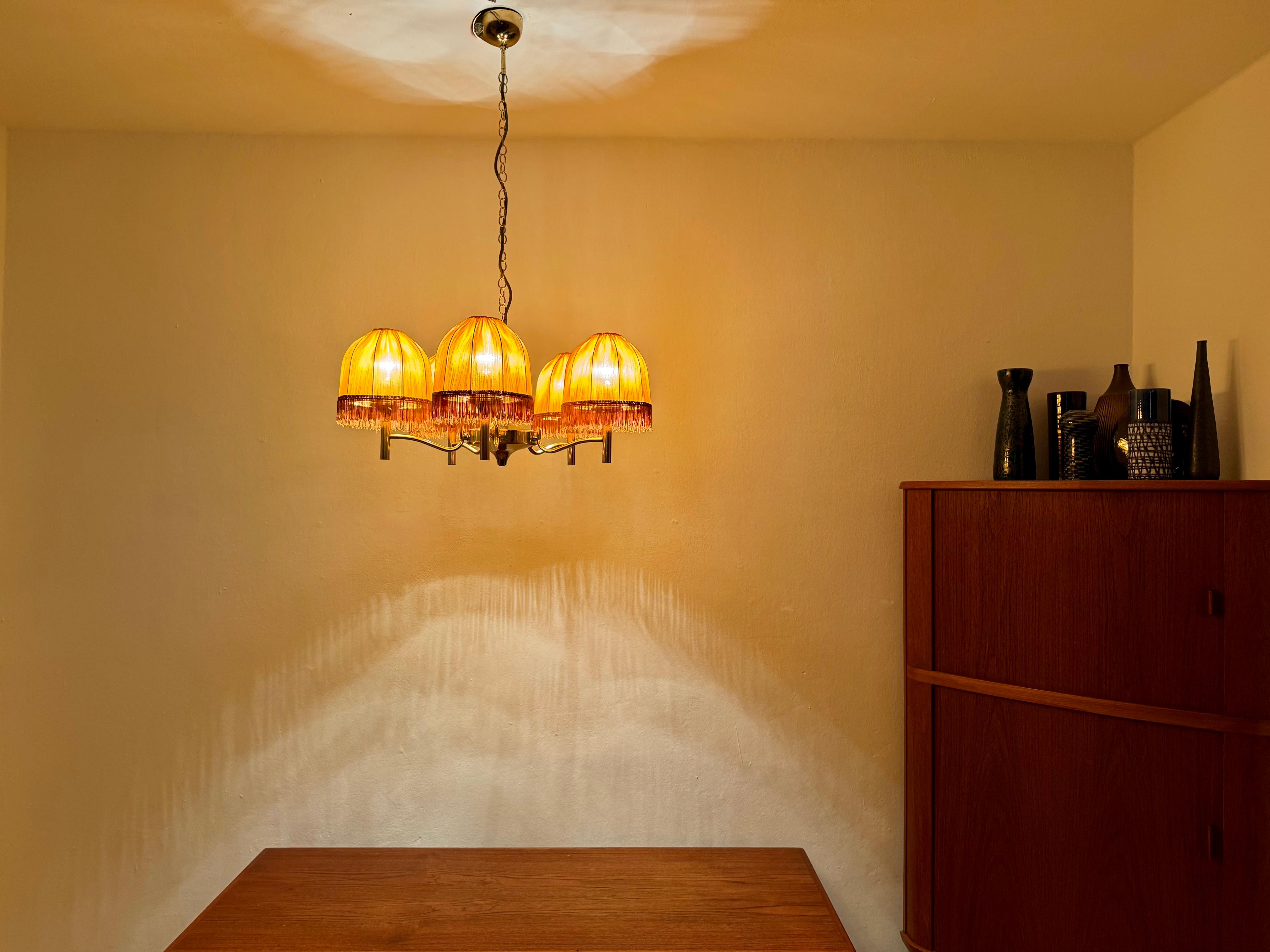 Golden Fringe Chandelier For Sale 3