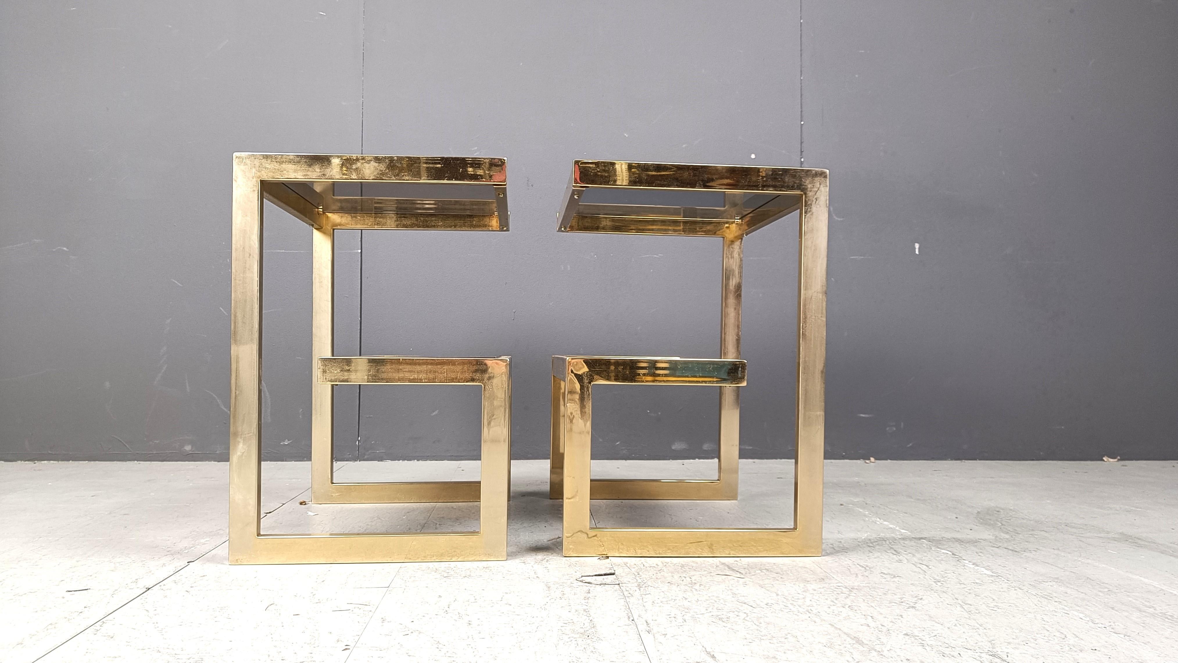 Tables d'appoint Golden G de Belgochrom, ensemble de deux, 1970 3