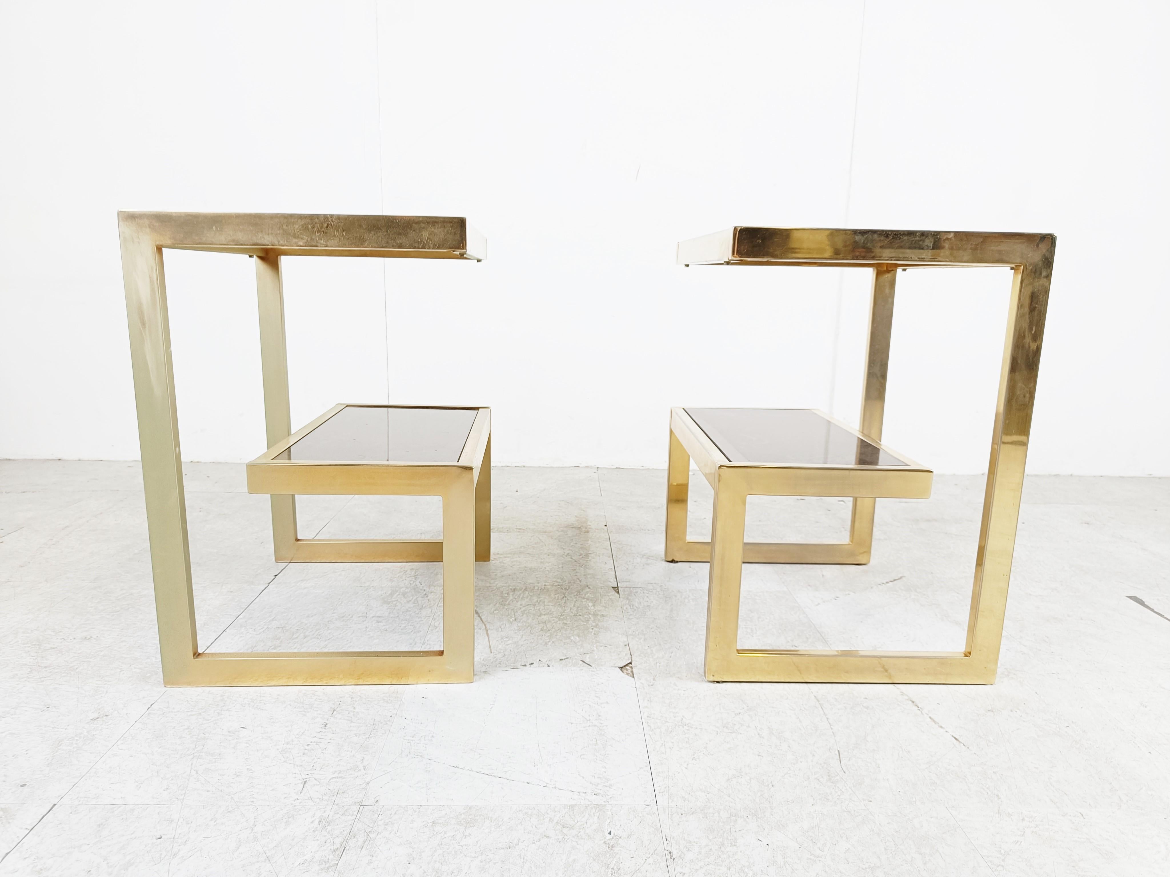 Golden G side tables by Belgochrom, set of two, 1970s 3