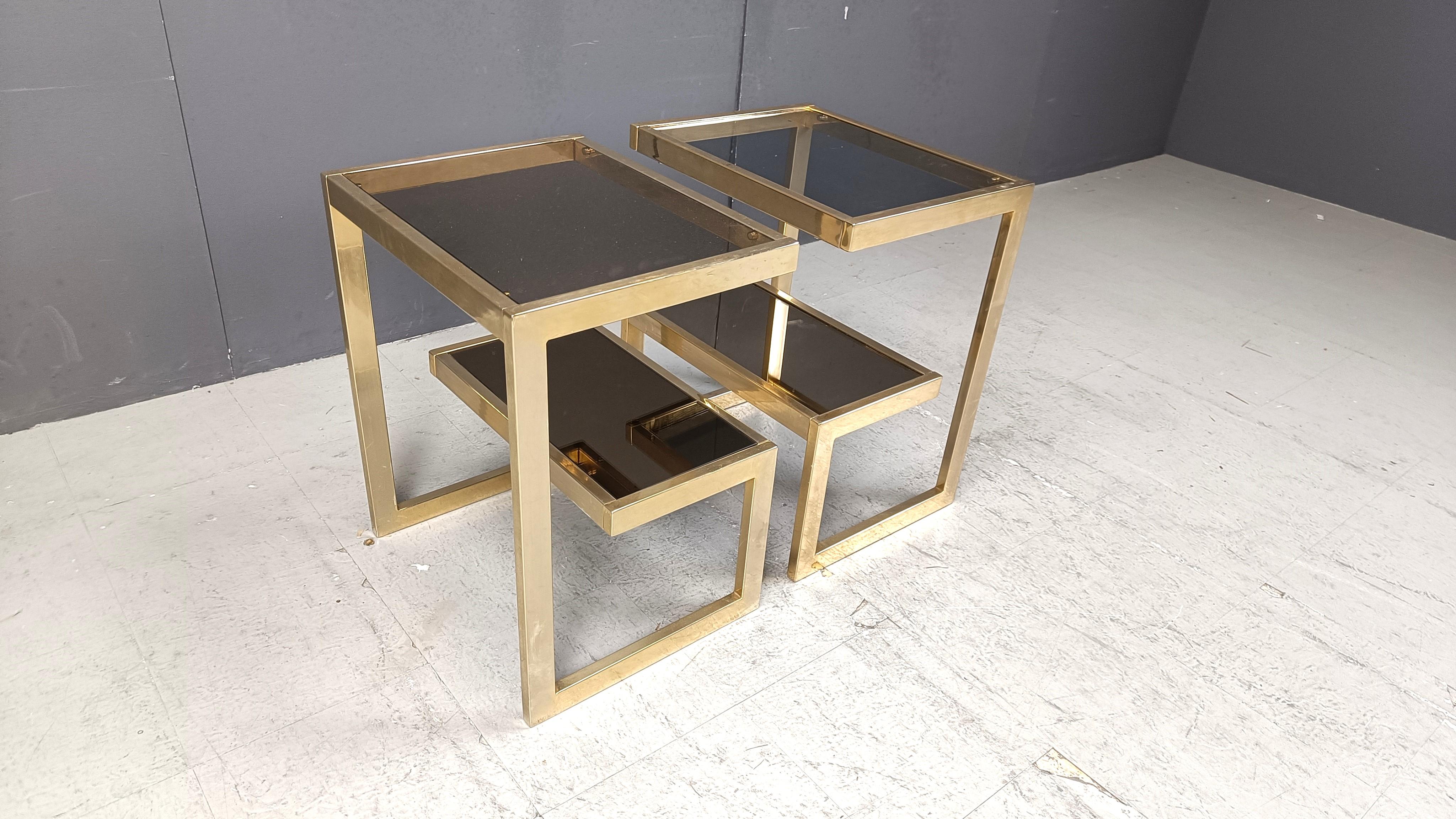 Tables d'appoint Golden G de Belgochrom, ensemble de deux, 1970 4