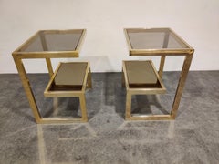 Golden G Side Tables by Belgochrom, Set of Two, 1970s