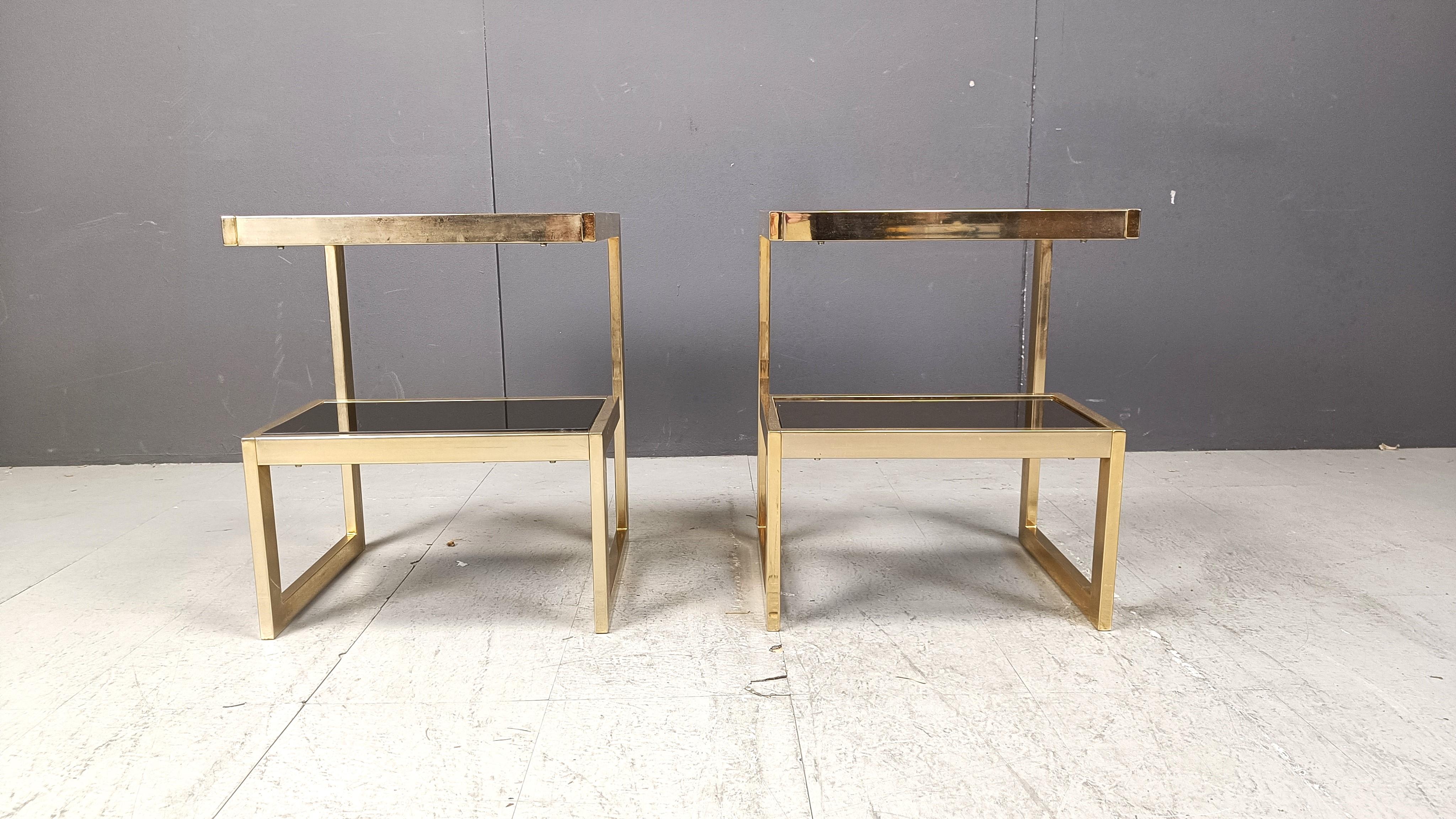 Belge Tables d'appoint Golden G de Belgochrom, ensemble de deux, 1970