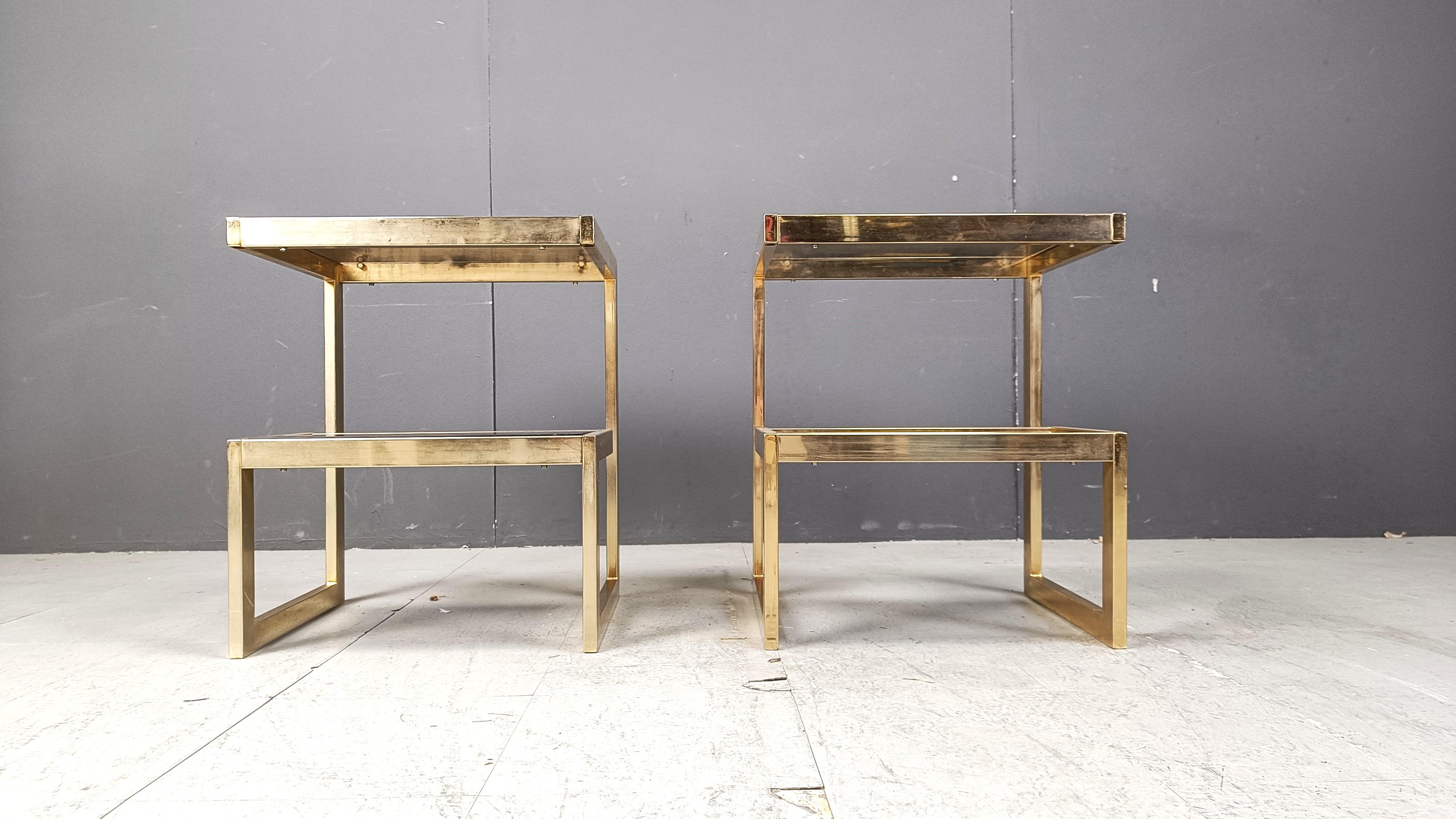 Tables d'appoint Golden G de Belgochrom, ensemble de deux, 1970 Bon état à Leuven, Vlaams Gewest