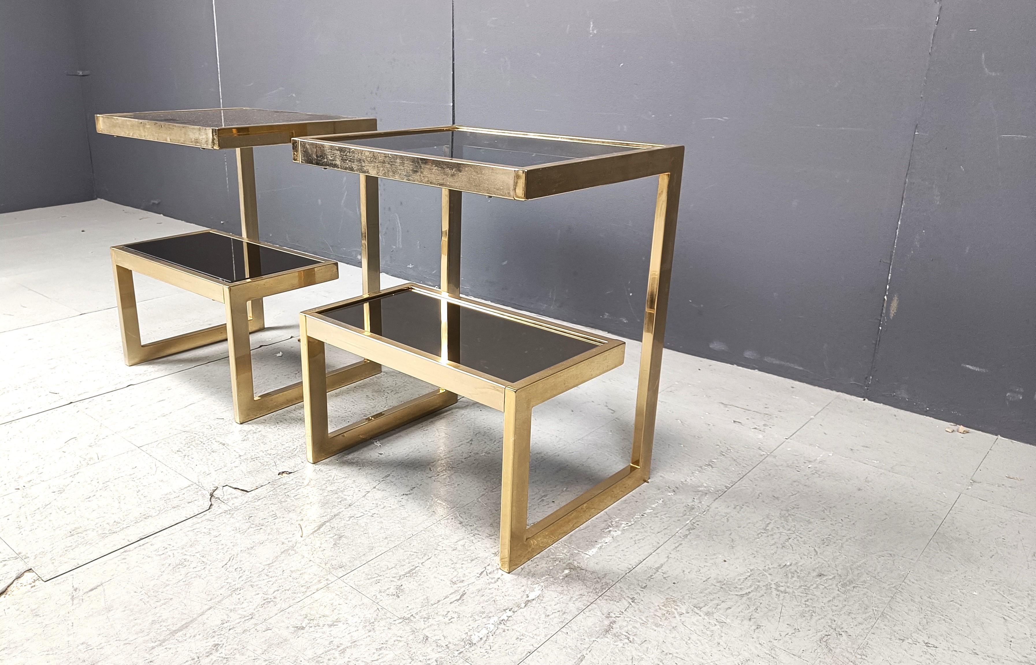 Fin du 20e siècle Tables d'appoint Golden G de Belgochrom, ensemble de deux, 1970