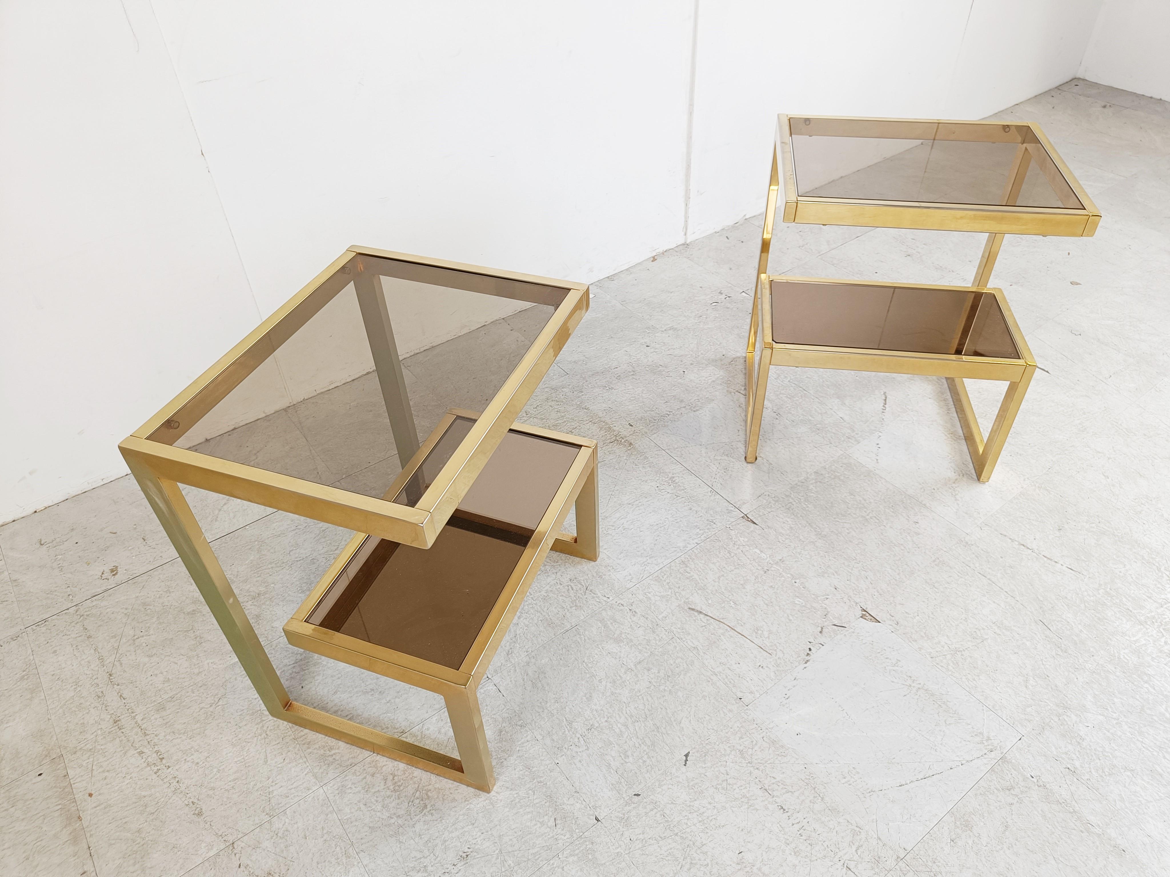 Late 20th Century Golden G side tables by Belgochrom, set of two, 1970s