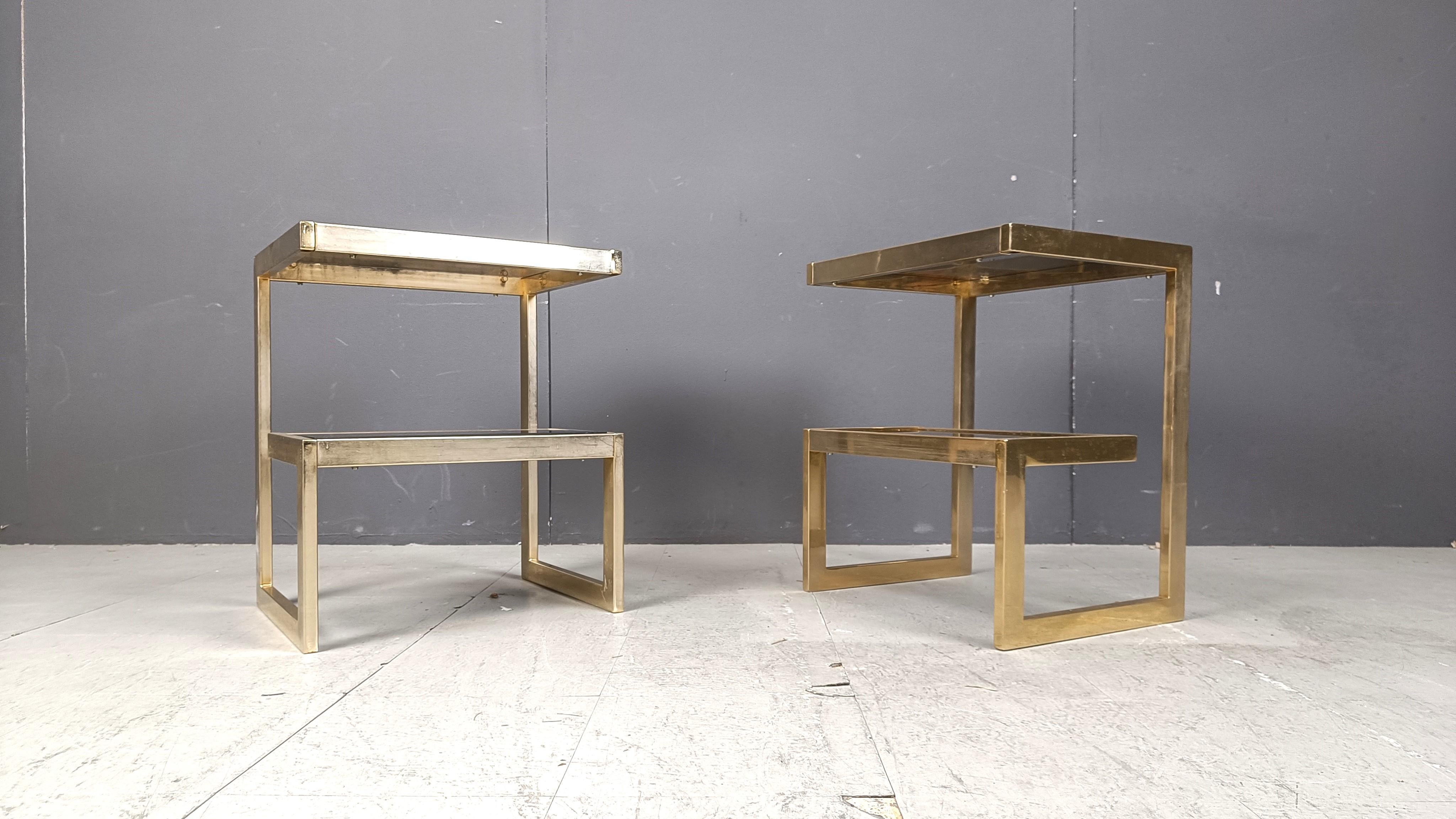 Tables d'appoint Golden G de Belgochrom, ensemble de deux, 1970 1