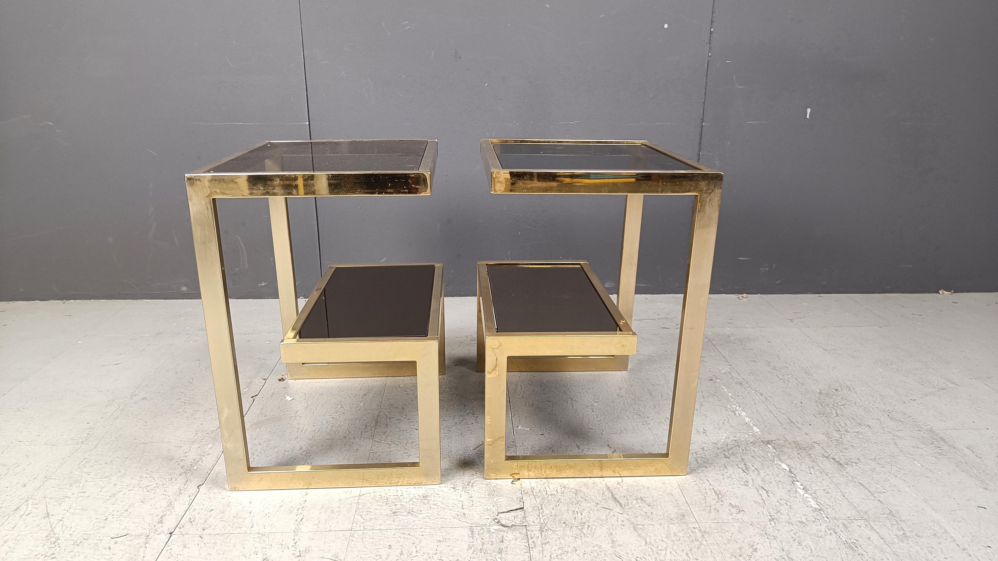 Tables d'appoint Golden G de Belgochrom, ensemble de deux, 1970 2