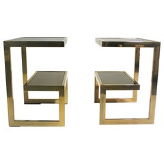 Golden G Side Tables by Belgochrom, Set of Two, 1970s Golden G Side Tables by Belgochrom, Set of Two, 1970s