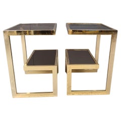 Golden G side tables by Belgochrom, set of two, 1970s
