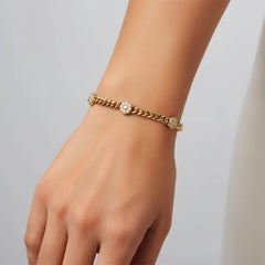 Golden Garden 14K (or 18k upon request) Gold Flower Cluster Link Bracelet