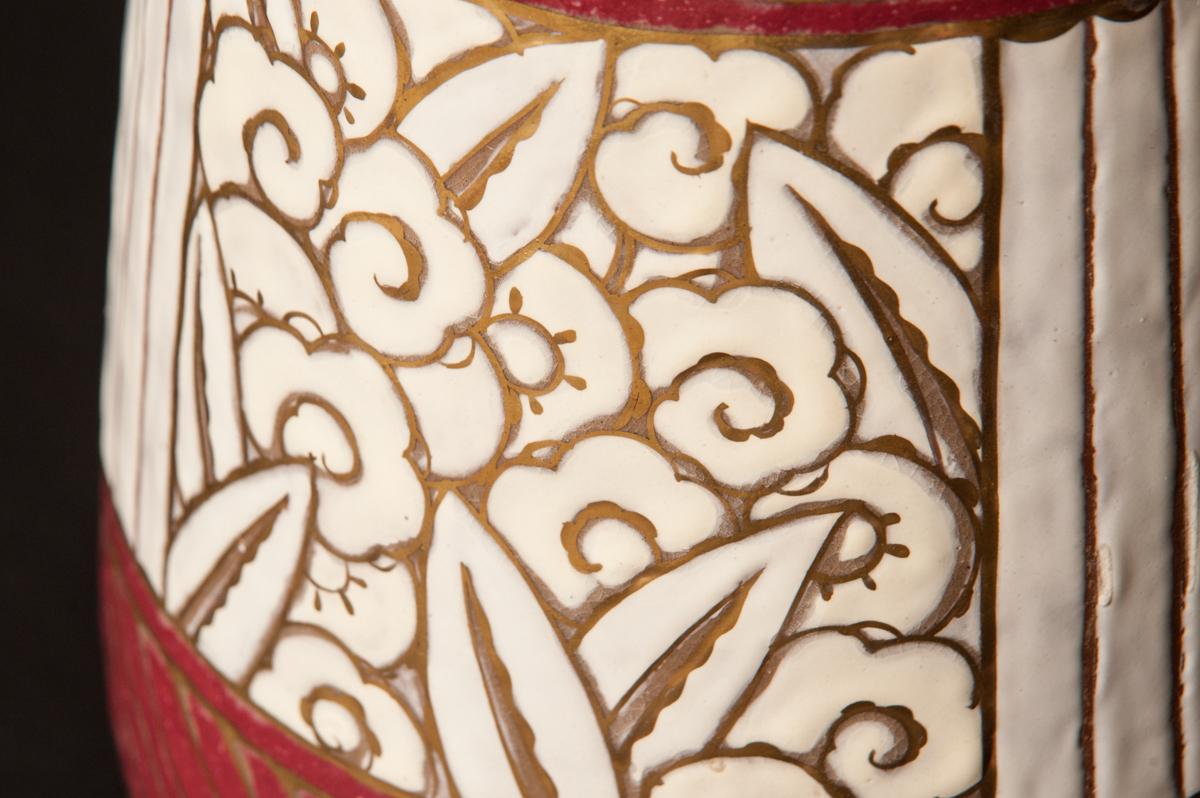 Golden Garden Vase by Odette Chatrousse-Heiligenstein In Good Condition For Sale In Chicago, US
