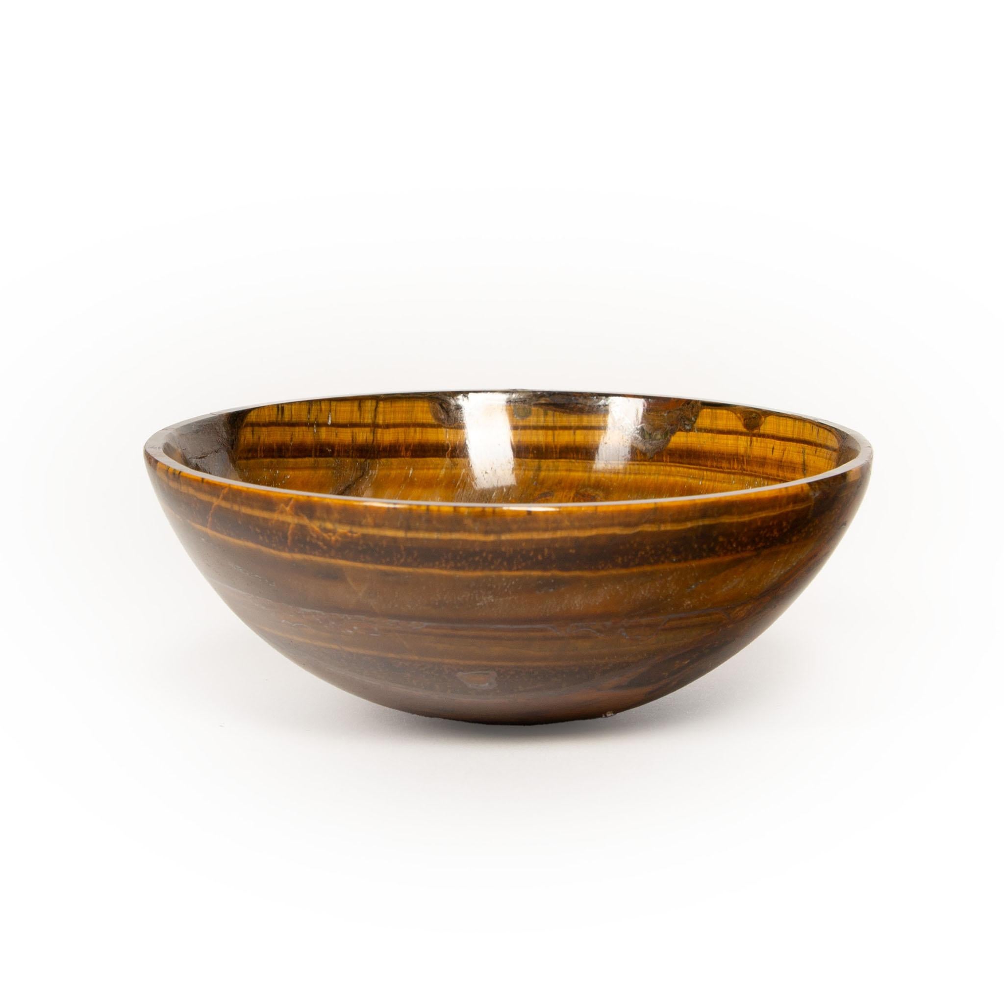 Sguardo d'oro: Ciotola Catchall con occhio di tigre lucidato In condizioni Nuovo in vendita a New York, NY