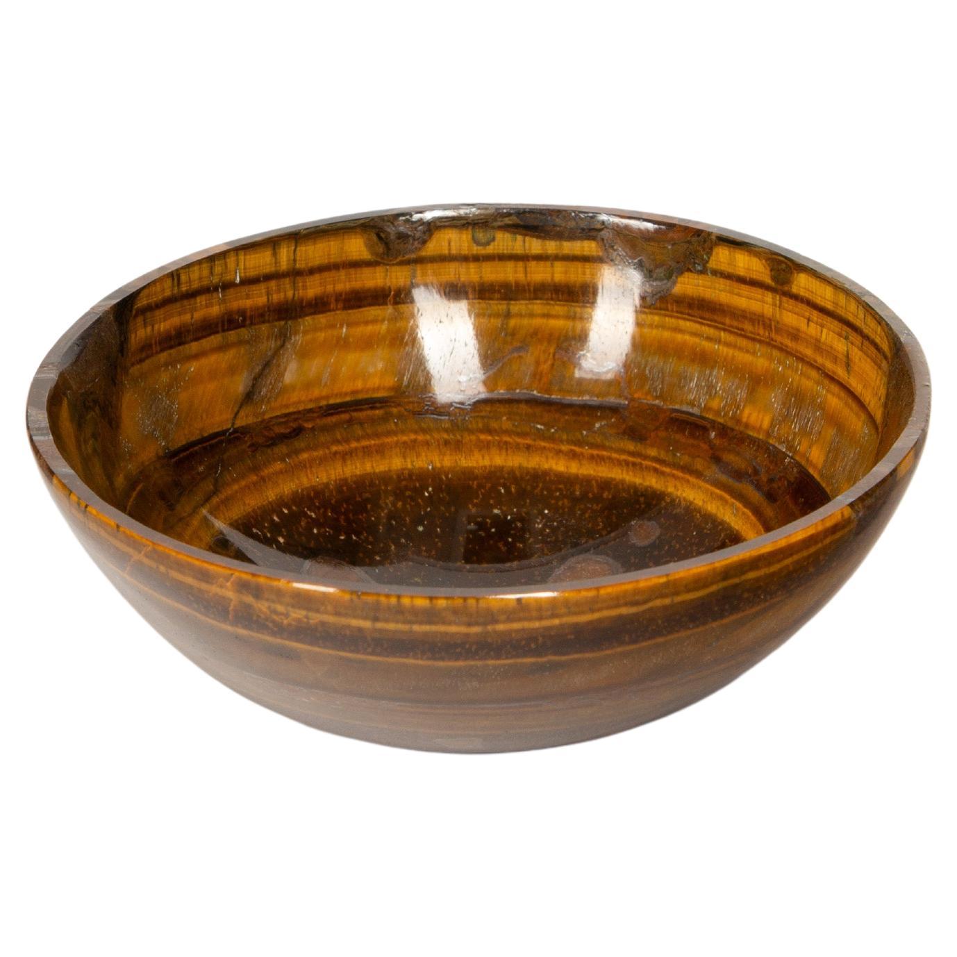 Golden Gaze: Polished Tiger’s Eye Catchall Bowl