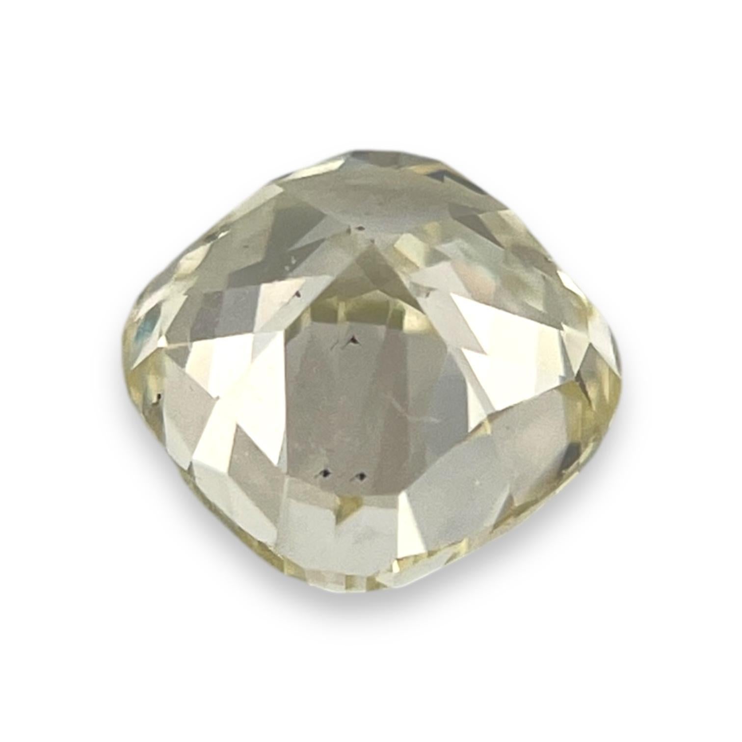 Women's or Men's GIA Certified 1.5 ct Cushion-Cut Yellow Natural Diamond W-X, SI2