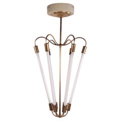 Vintage Golden German Bauhaus Chandelier by Christian Dell