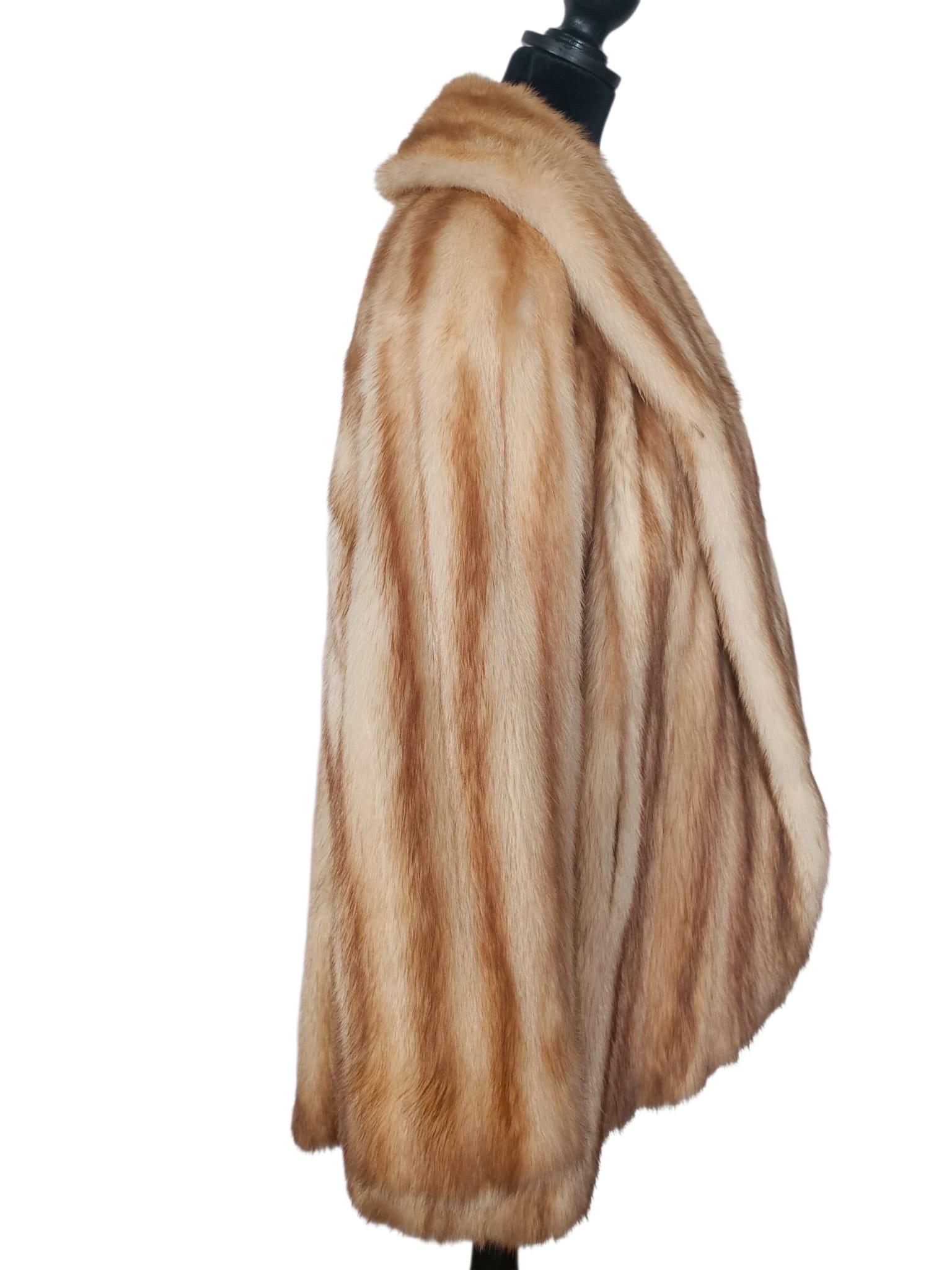 Abrigo de piel de marta alemana dorada (Talla 16/ L) en venta 5