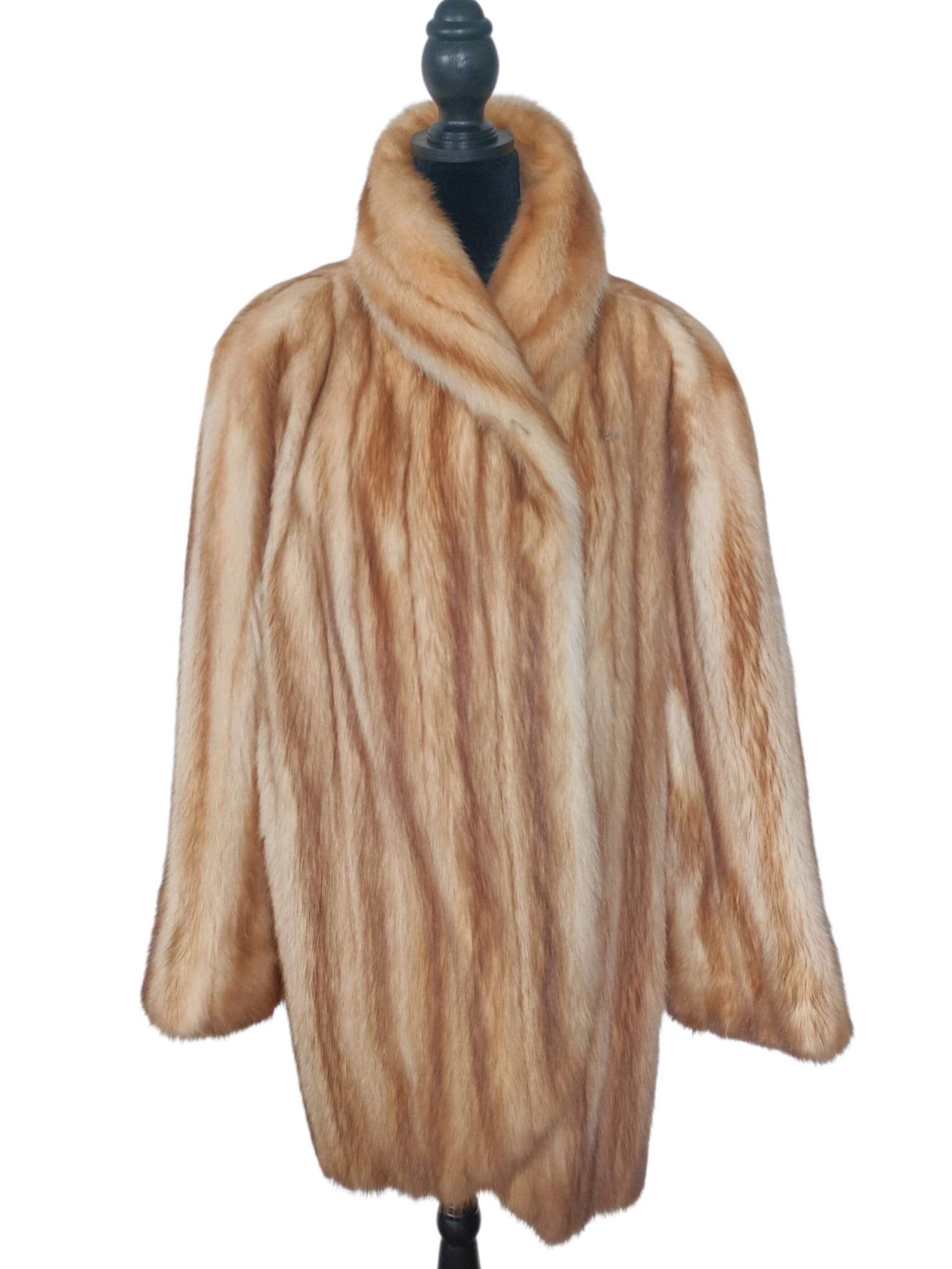 Abrigo de piel de marta alemana dorada (Talla 16/ L) en venta 2