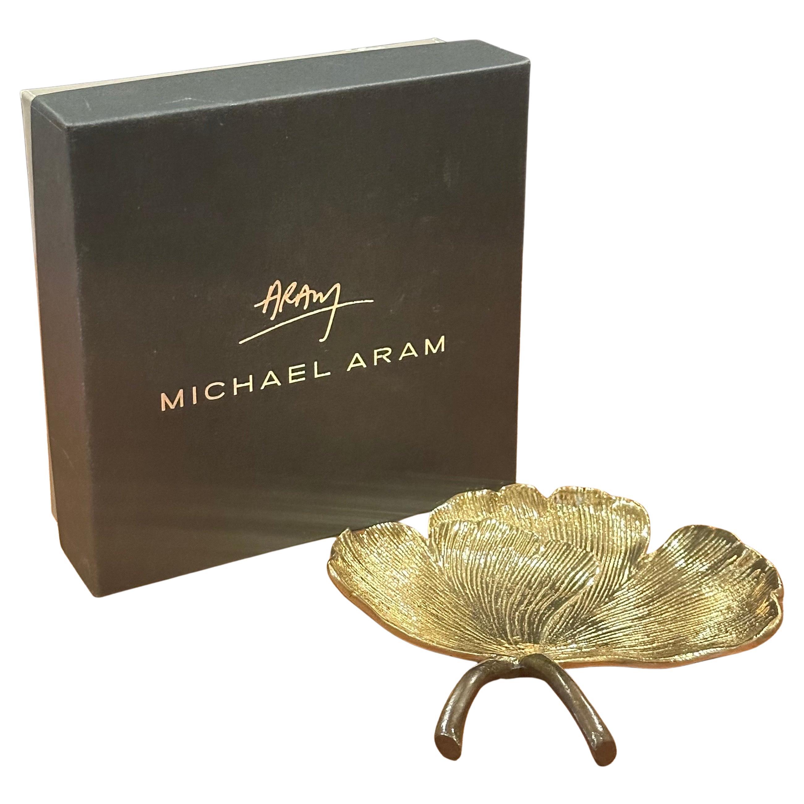 "Golden Ginkgo" Catch All in Box by Michael Aram For Sale