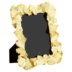 Golden Ginkgo Frame - Luxurious Golden Metal Photo Frame with Ginkgo Leaf Design