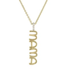 Collana Golden Glamour in oro 14K con lettera testurizzata MAMA