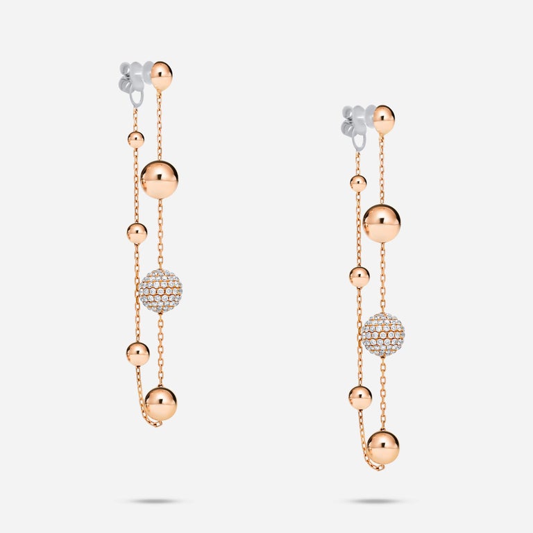 Stacked Circle Drop Chain Earring