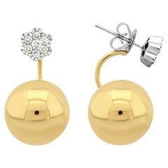 Boucles d'oreilles Ball and Ball en or 18K 15MM avec diamant Golden Globe
