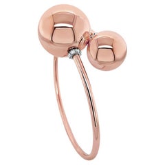 Bracelet double perles en or rose 18K avec diamant blanc Golden Globe