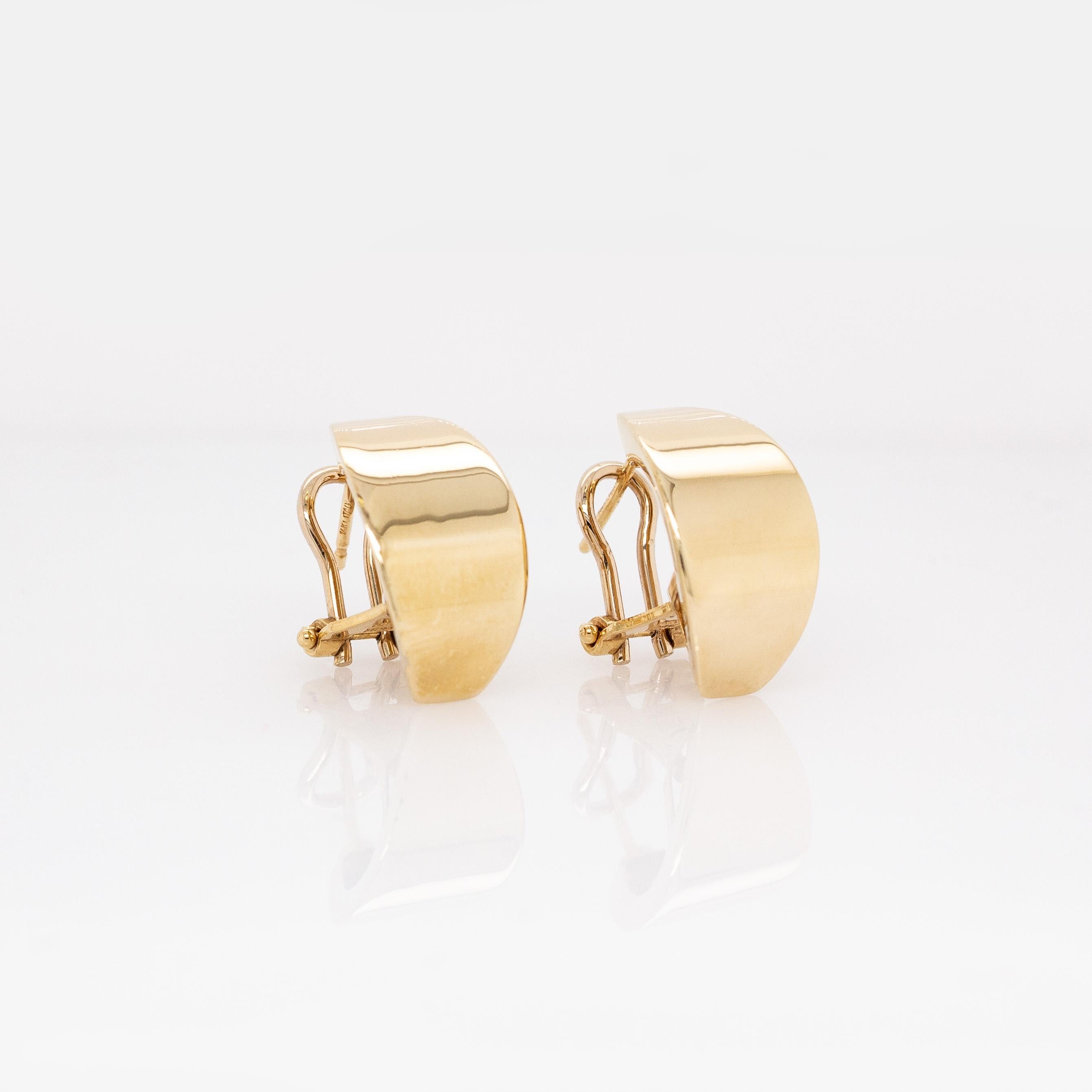 Contemporaneo Orecchini a cerchio in oro massiccio 14 ct. in vendita