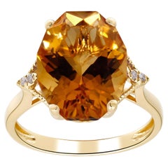 Golden Glow 14K Gelbgold Citrin & Diamant Statement Ring
