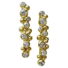Golden Glow Gleam Earrings by Agneta Bugyte in 18K Yellow Gold with Diamonds