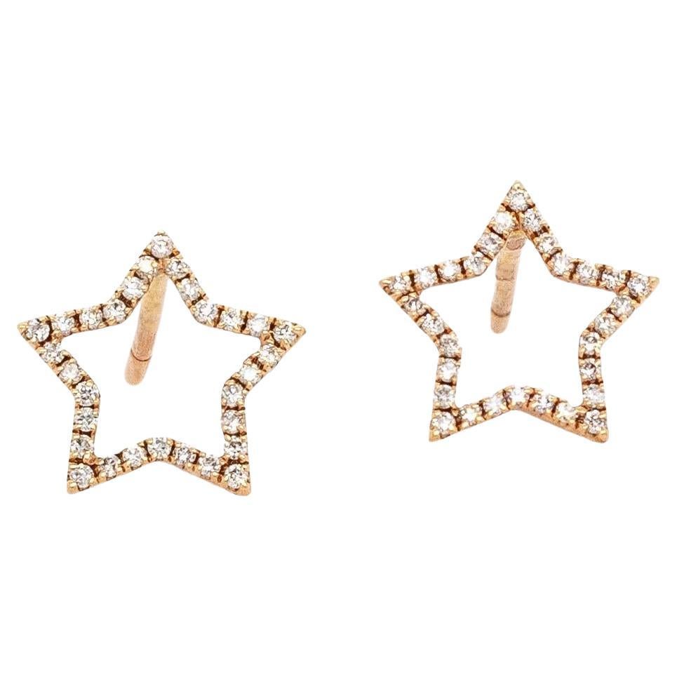 Borchie a stella dal bagliore dorato con accenti di diamanti Nature: Oro rosa massiccio 14k