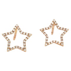 Borchie a stella dal bagliore dorato con accenti di diamanti Nature: Oro rosa massiccio 14k