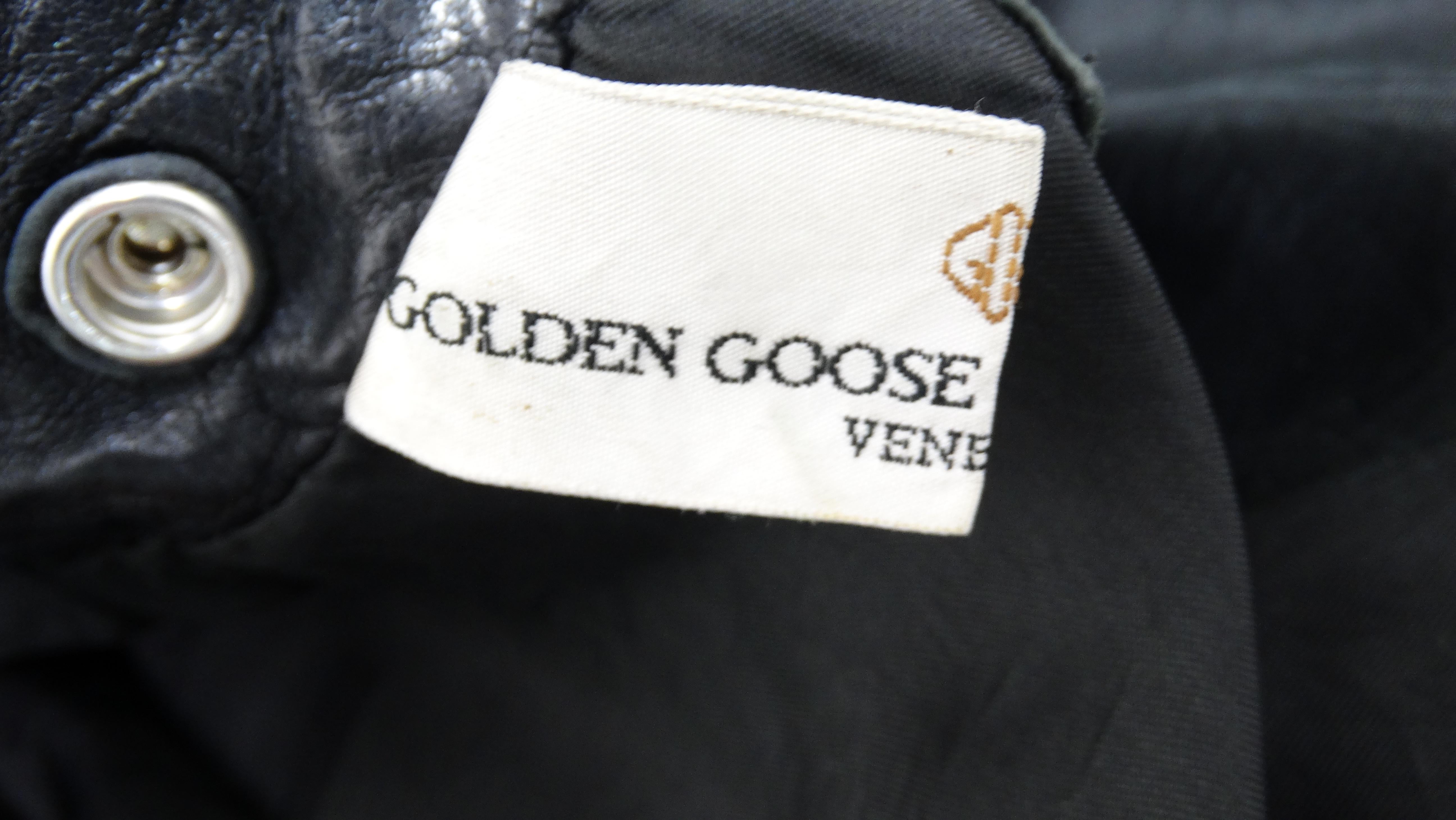 Women's or Men's Golden Goose 2000s Distressed Leather Motorcycle Jacket 