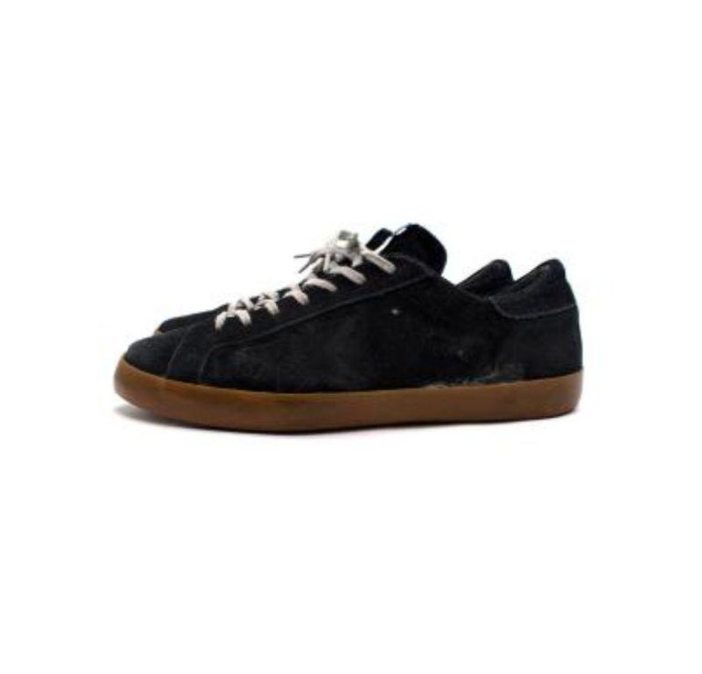 Golden Goose Anthracite Deluxe Suede Low Sneakers For Sale at 1stDibs