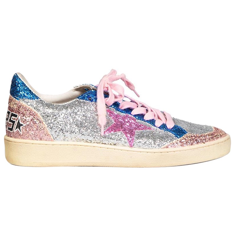 Golden Goose Ball Star Glitter Low-top Trainers Size IT 38