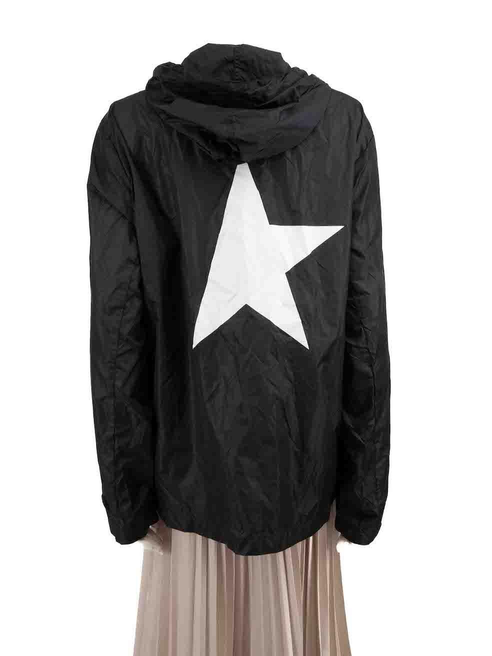 Golden Goose Black Hooded Logo Windbreaker Size XXXL In Good Condition For Sale In London, GB