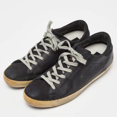 Golden Goose Black Leather Superstar Sneakers Size 39