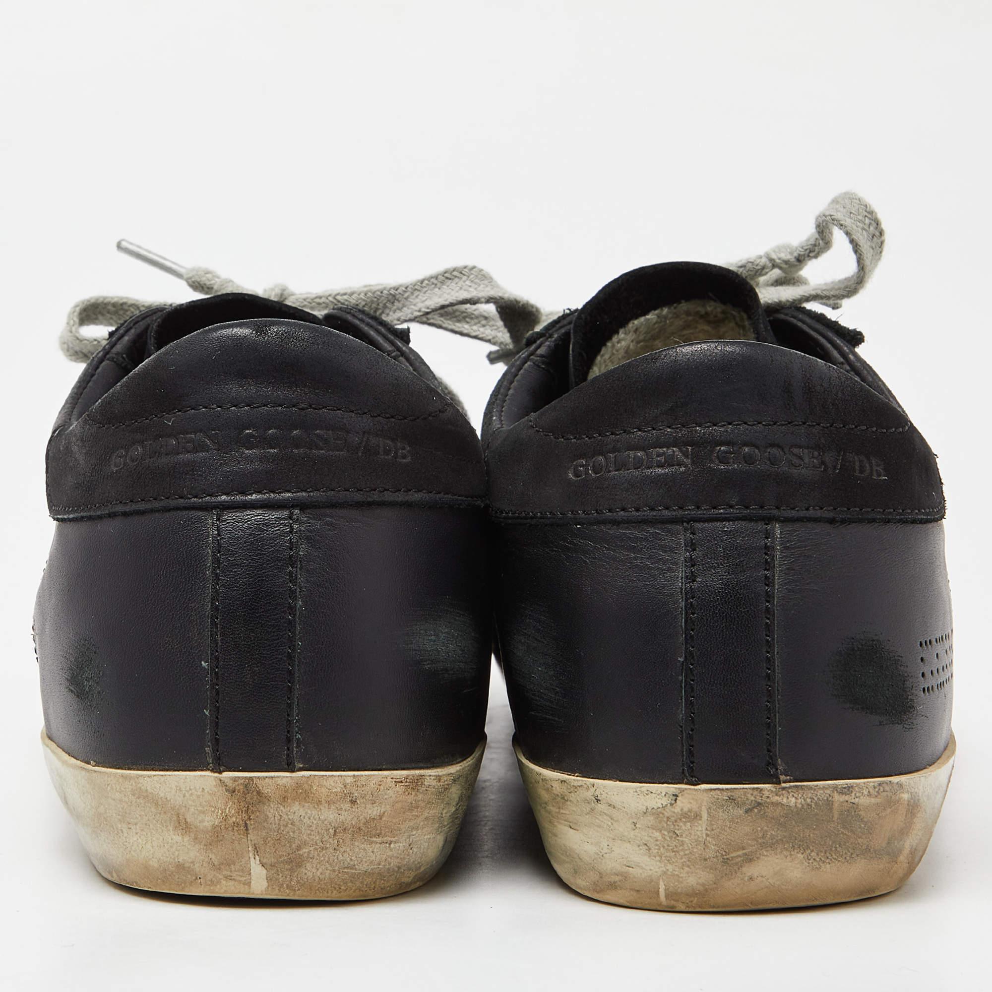 Golden Goose Black Leather Superstar Sneakers Size 39 1