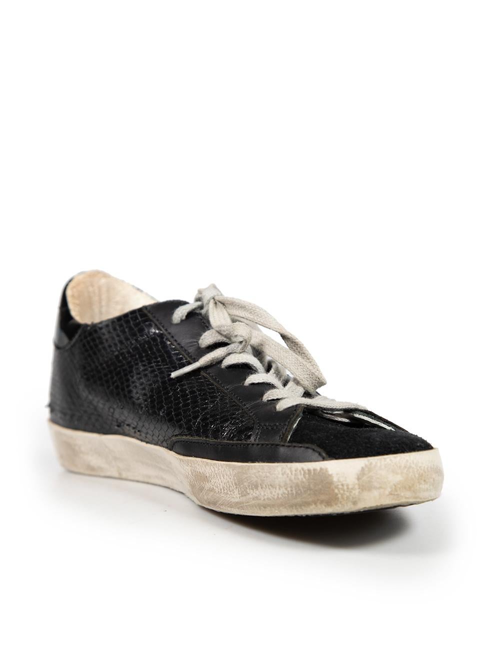 CONDITION is Good. Minor wear to the trainers is evident. General creasing to the leather on both sides of the left shoe. Abrasion to the counter of both shoes. Discolouration to the back insole and there is an abrasion to the back of both shoes on