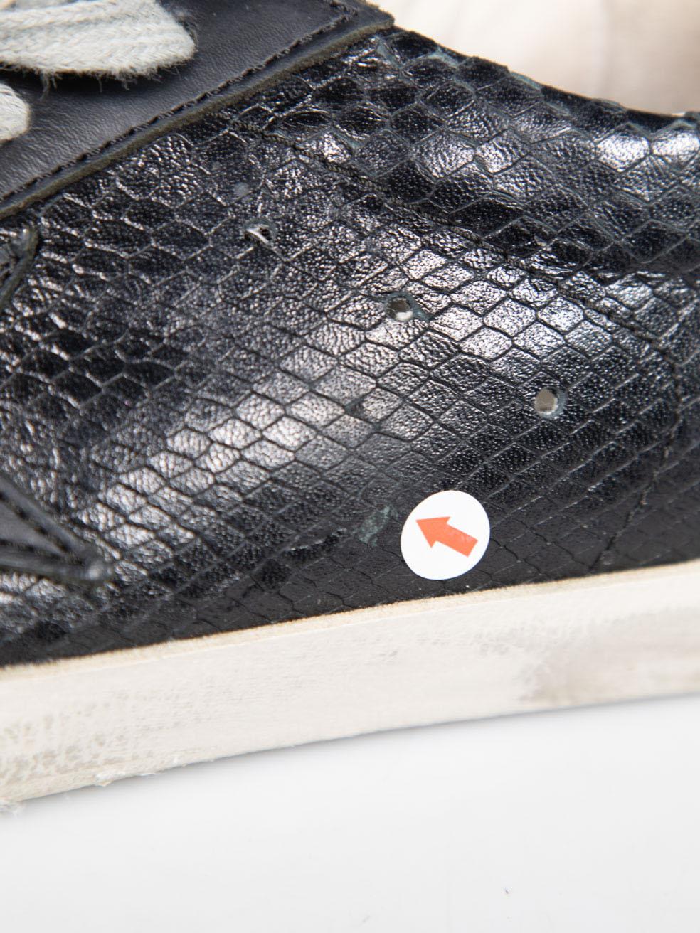 Golden Goose Black Leather Superstar Trainers Size IT 37 For Sale 3