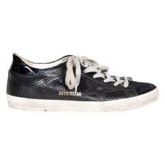 Golden Goose Black Leather Superstar Trainers Size IT 37