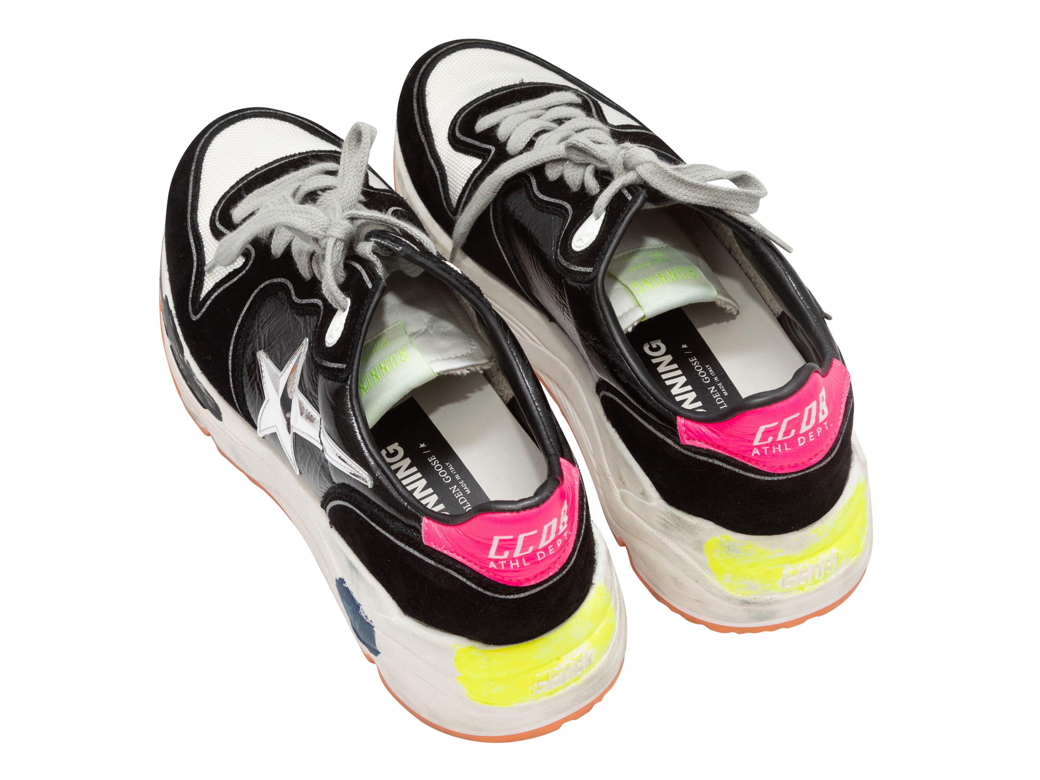 Golden Goose Black & Multicolor Suede & Leather Sneakers In Good Condition In New York, NY
