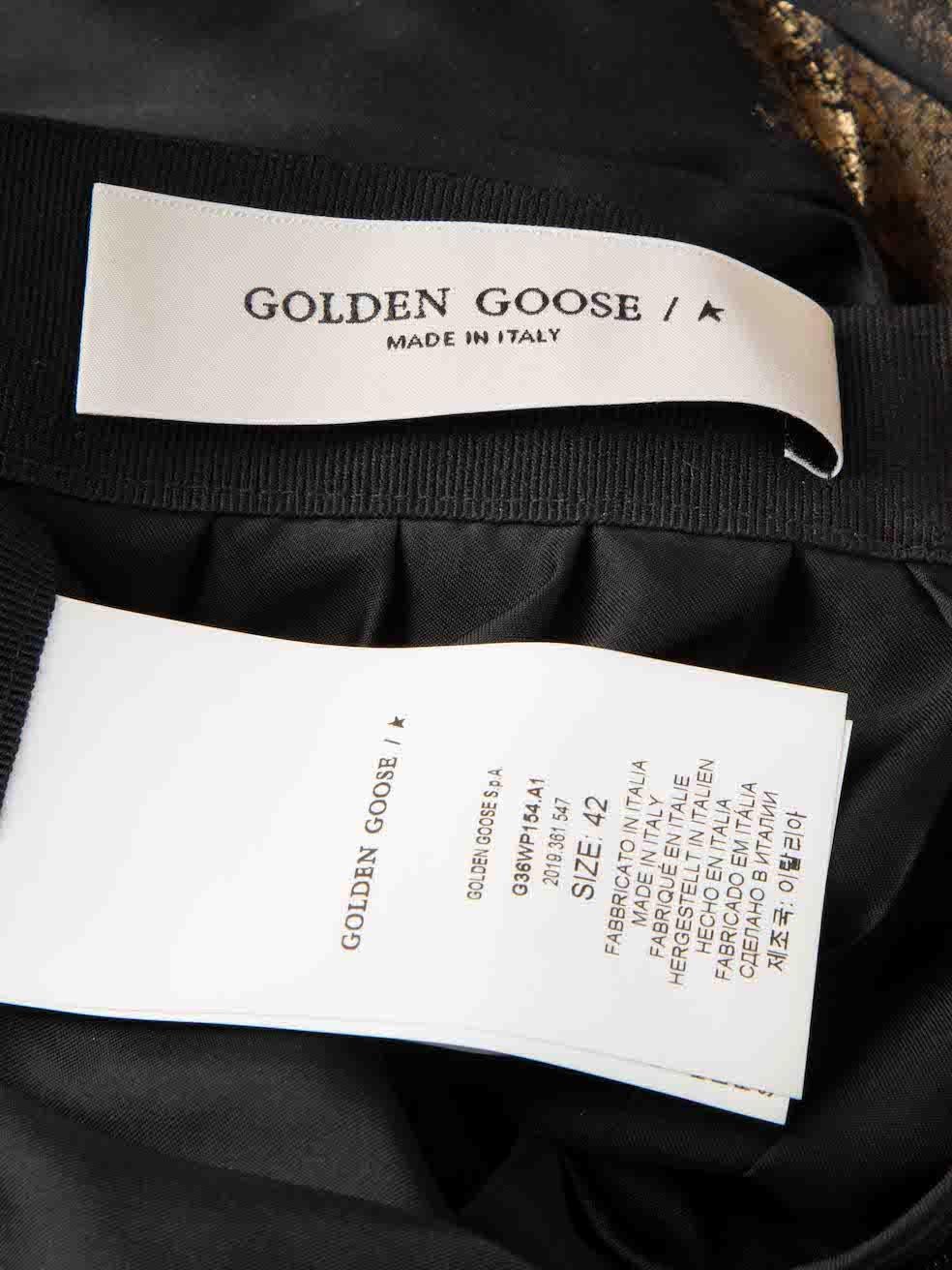 Women's Golden Goose Black Riley Star-Print Pleated Skirt Size M For Sale