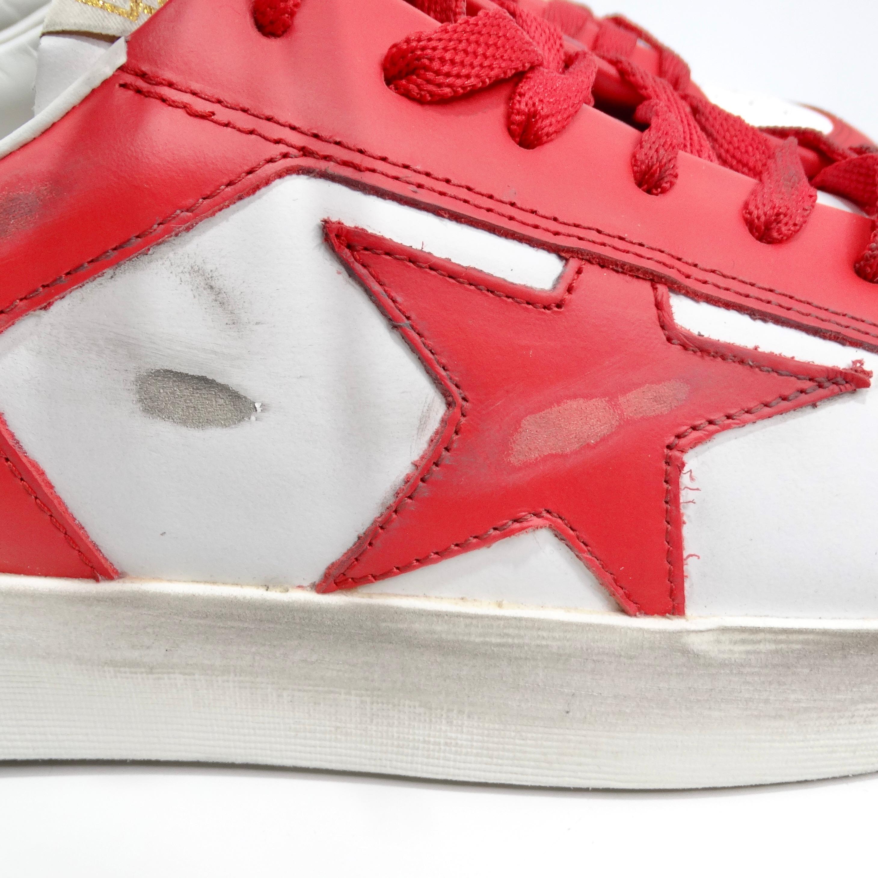 Golden Goose Brand New Stardan Leather Sneakers Red 4