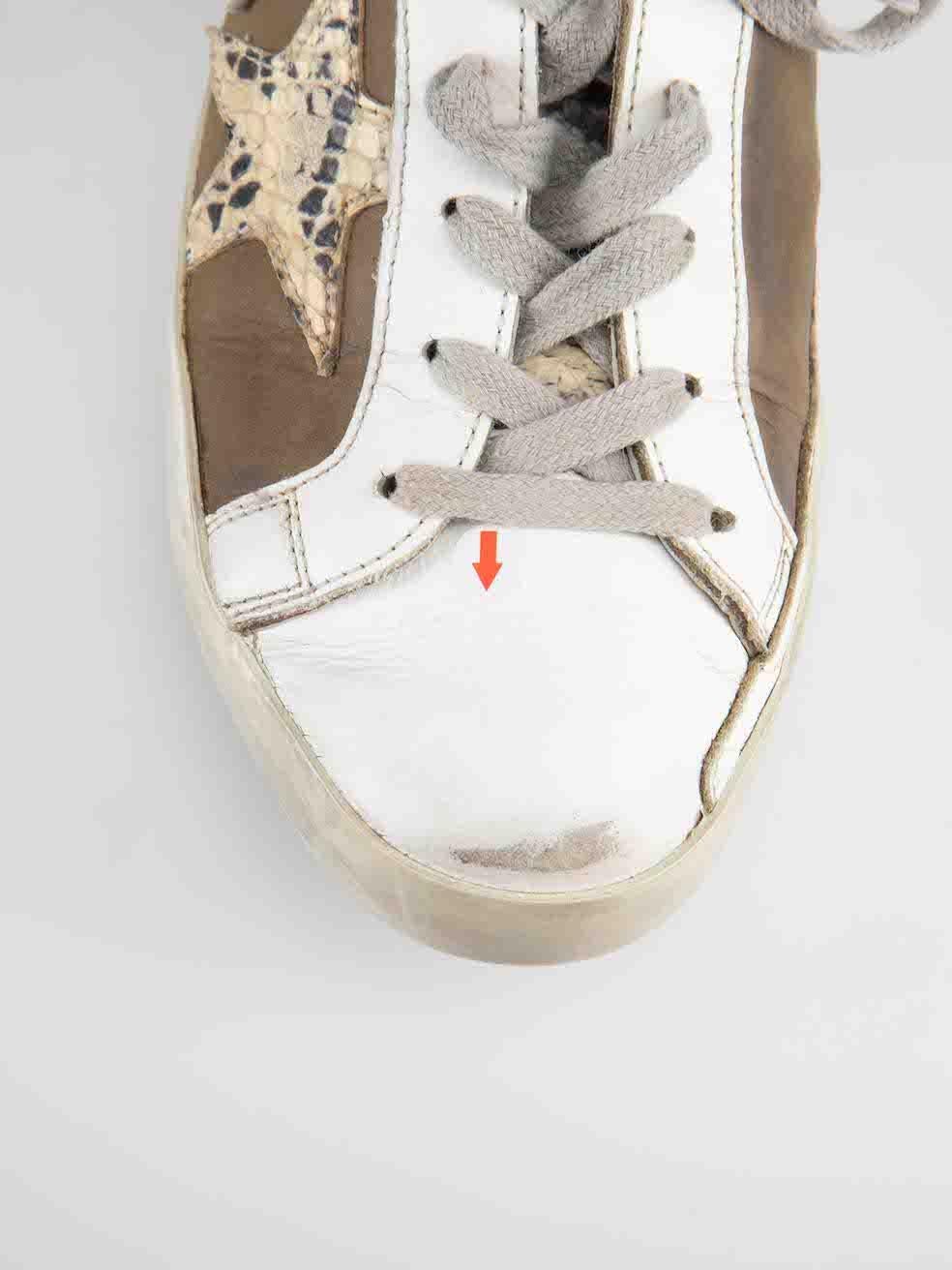 Women's Golden Goose Brown Snakeskin Superstar Trainers Size IT 36