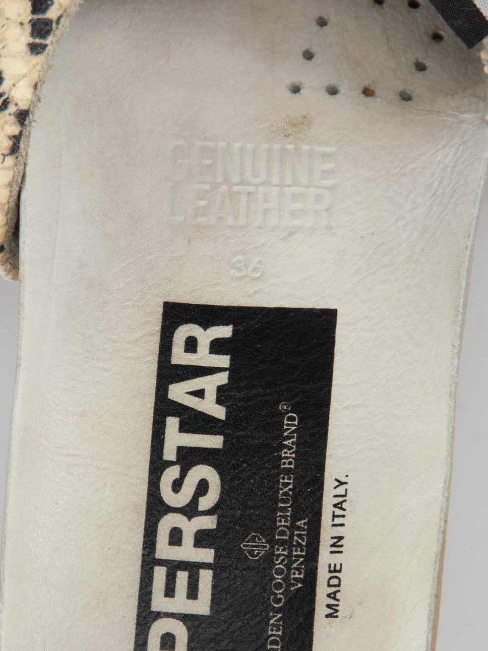 Golden Goose Brown Snakeskin Superstar Trainers Size IT 36 1