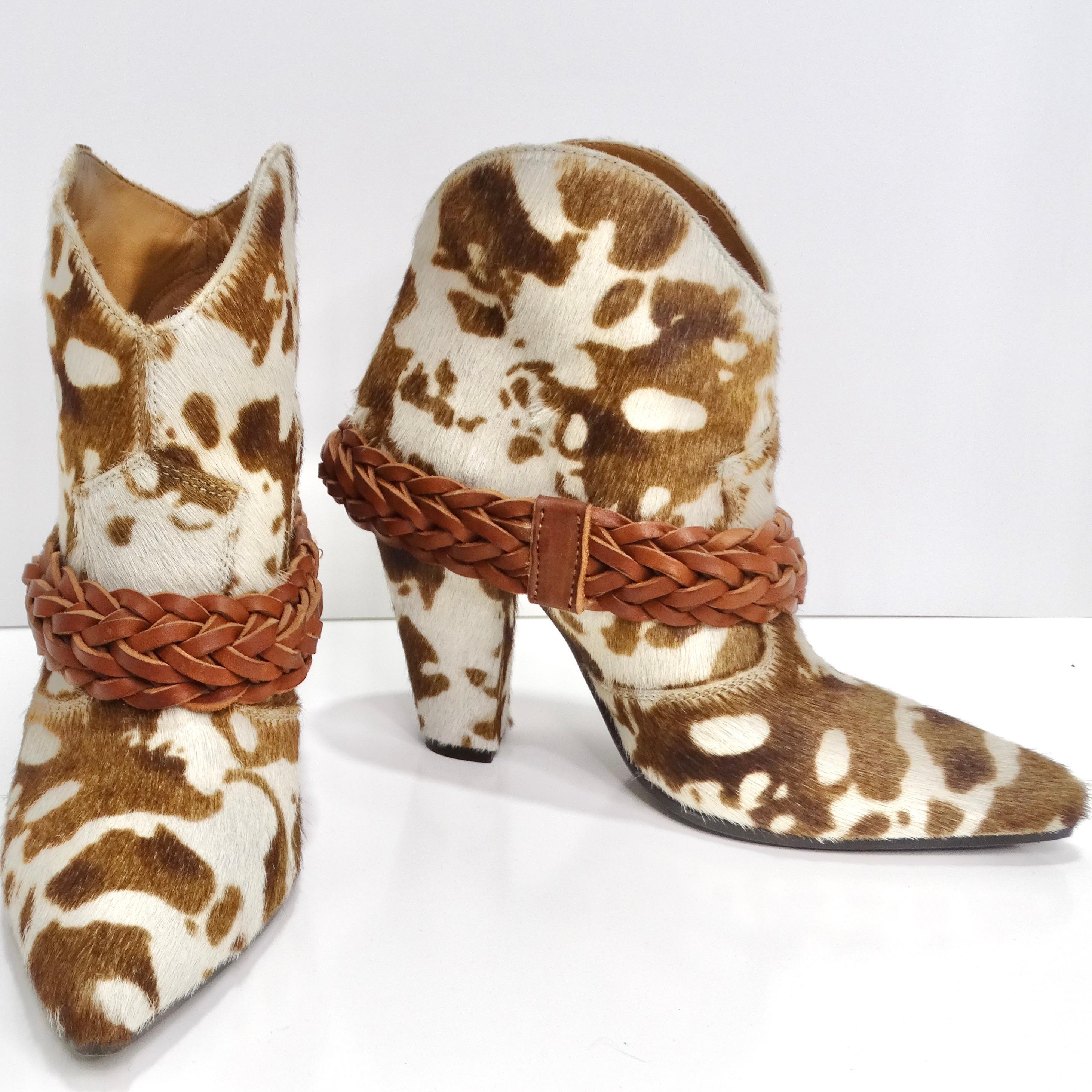 Women's or Men's Golden Goose Cow Print Calf Hair Ankle Boots For Sale