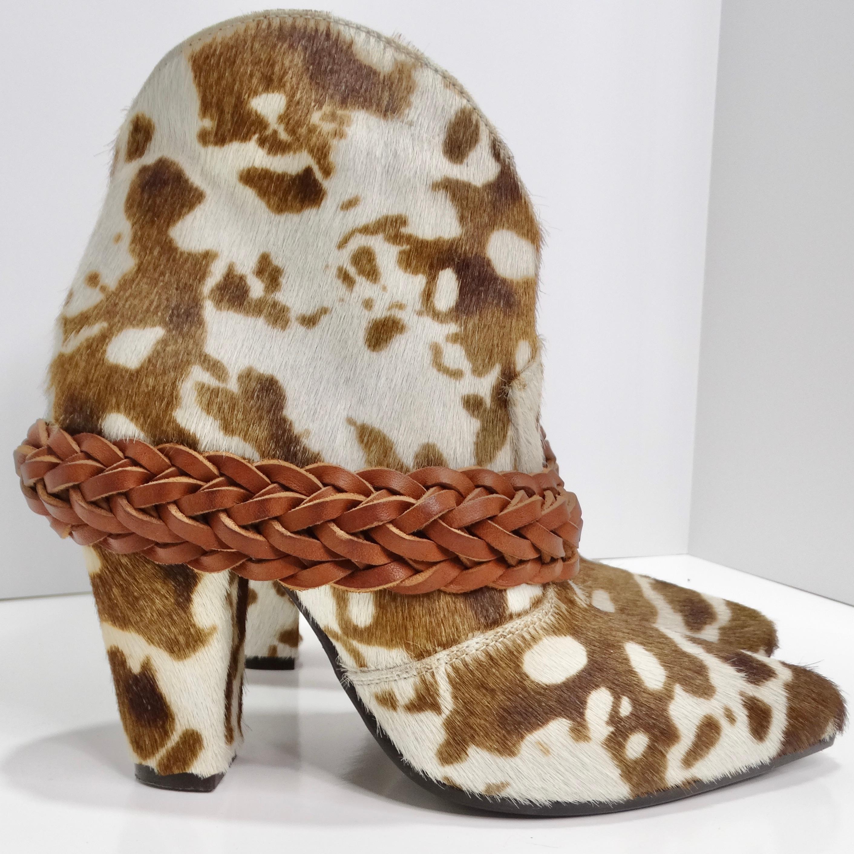 Golden Goose Cow Print Calf Hair Ankle Boots For Sale 1