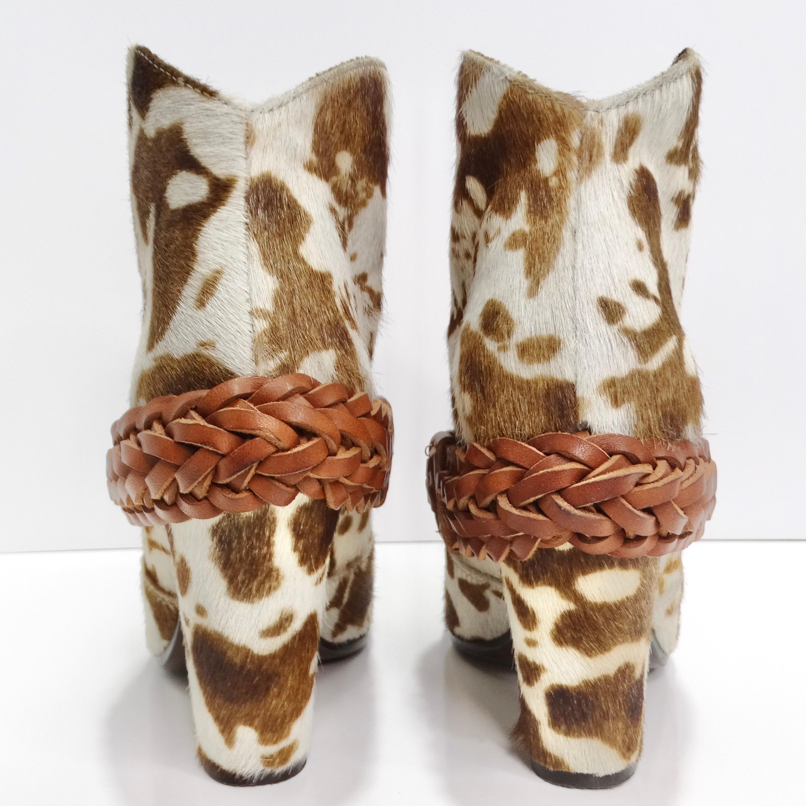 Golden Goose Cow Print Calf Hair Ankle Boots For Sale 2
